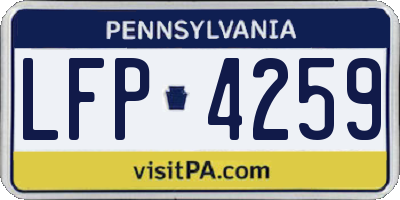 PA license plate LFP4259