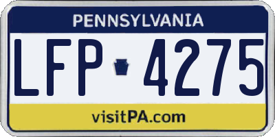 PA license plate LFP4275