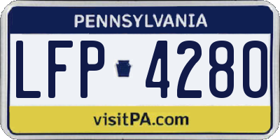 PA license plate LFP4280