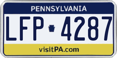 PA license plate LFP4287