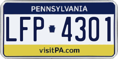 PA license plate LFP4301