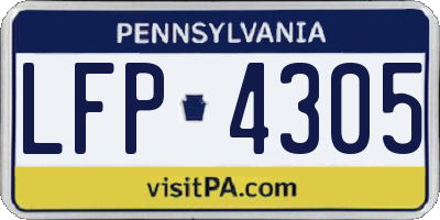 PA license plate LFP4305
