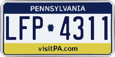 PA license plate LFP4311