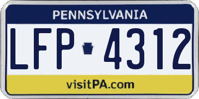 PA license plate LFP4312