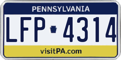 PA license plate LFP4314