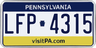 PA license plate LFP4315