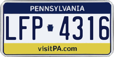 PA license plate LFP4316