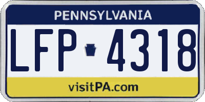 PA license plate LFP4318