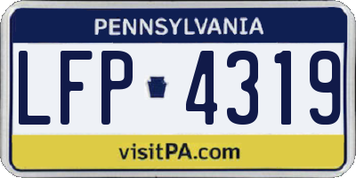 PA license plate LFP4319