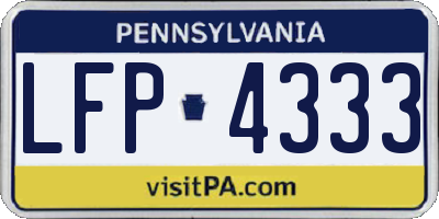 PA license plate LFP4333