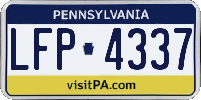 PA license plate LFP4337