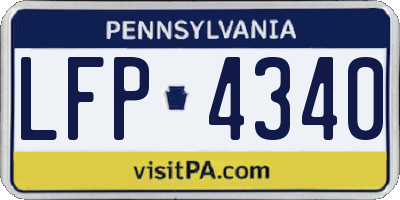 PA license plate LFP4340