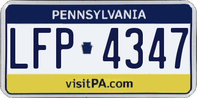 PA license plate LFP4347