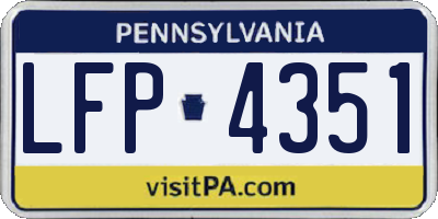 PA license plate LFP4351