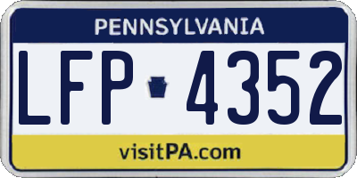 PA license plate LFP4352