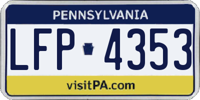PA license plate LFP4353