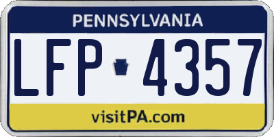 PA license plate LFP4357