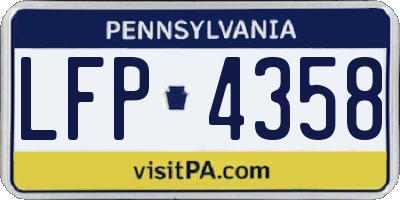 PA license plate LFP4358