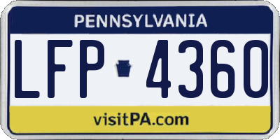 PA license plate LFP4360