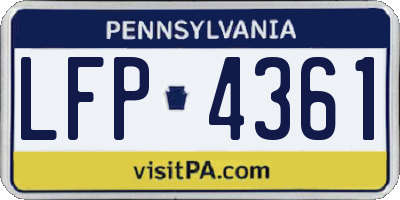 PA license plate LFP4361
