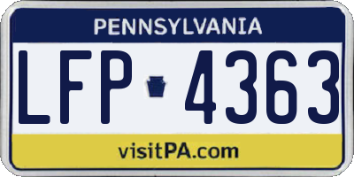 PA license plate LFP4363