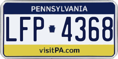 PA license plate LFP4368