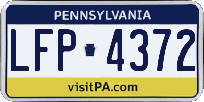 PA license plate LFP4372