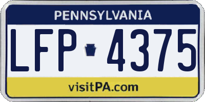 PA license plate LFP4375