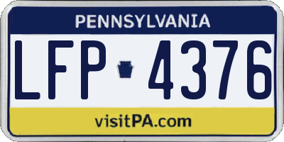PA license plate LFP4376