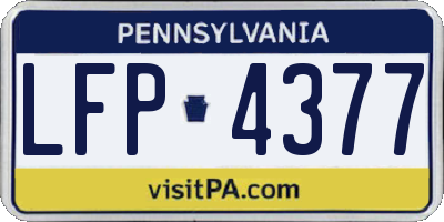PA license plate LFP4377