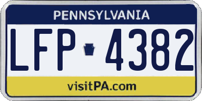 PA license plate LFP4382