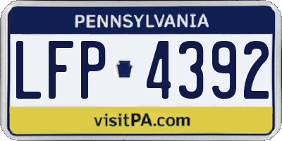 PA license plate LFP4392