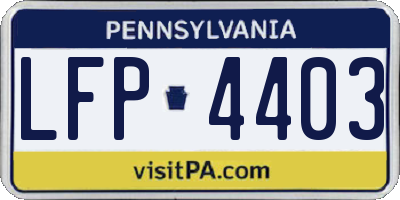PA license plate LFP4403