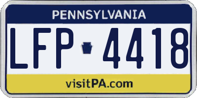 PA license plate LFP4418