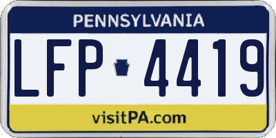 PA license plate LFP4419