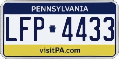 PA license plate LFP4433