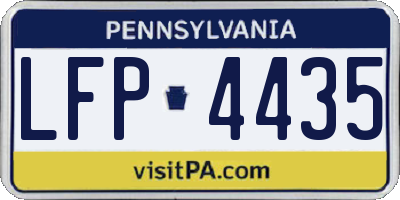 PA license plate LFP4435