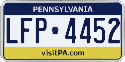 PA license plate LFP4452