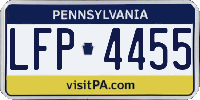 PA license plate LFP4455