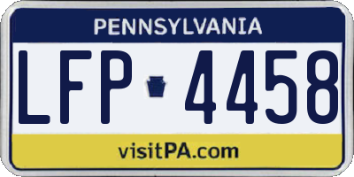 PA license plate LFP4458