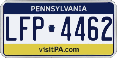 PA license plate LFP4462