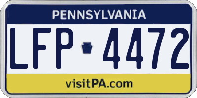 PA license plate LFP4472