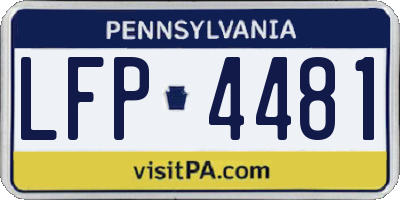PA license plate LFP4481