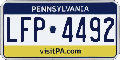 PA license plate LFP4492