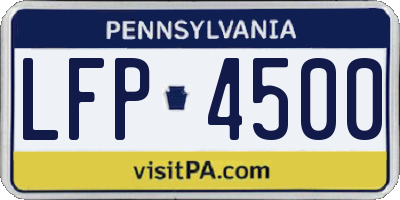 PA license plate LFP4500