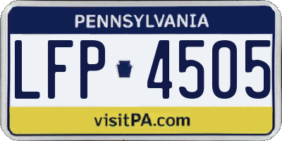 PA license plate LFP4505