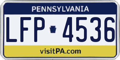PA license plate LFP4536
