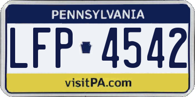 PA license plate LFP4542