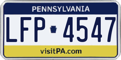 PA license plate LFP4547