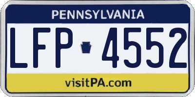 PA license plate LFP4552